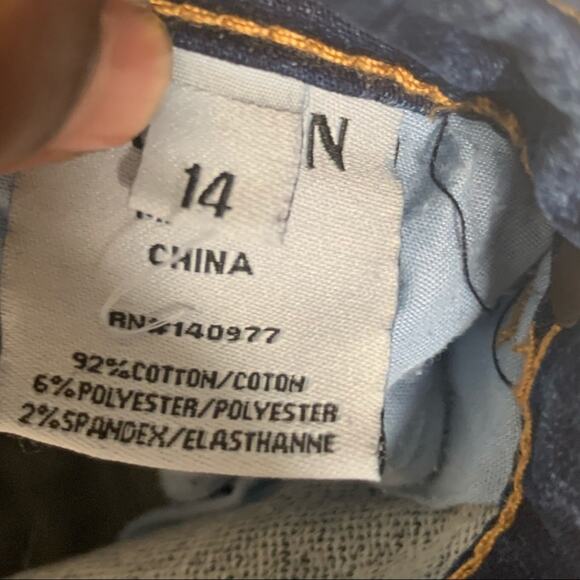 Hudson Kaite Distressed Skinny Jeans Girls Size 14 Dark Wash - Picture 2 of 5